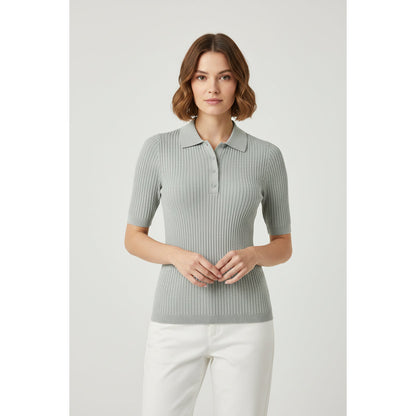 esmara® Ribbed Polo Shirt with Classic Collar