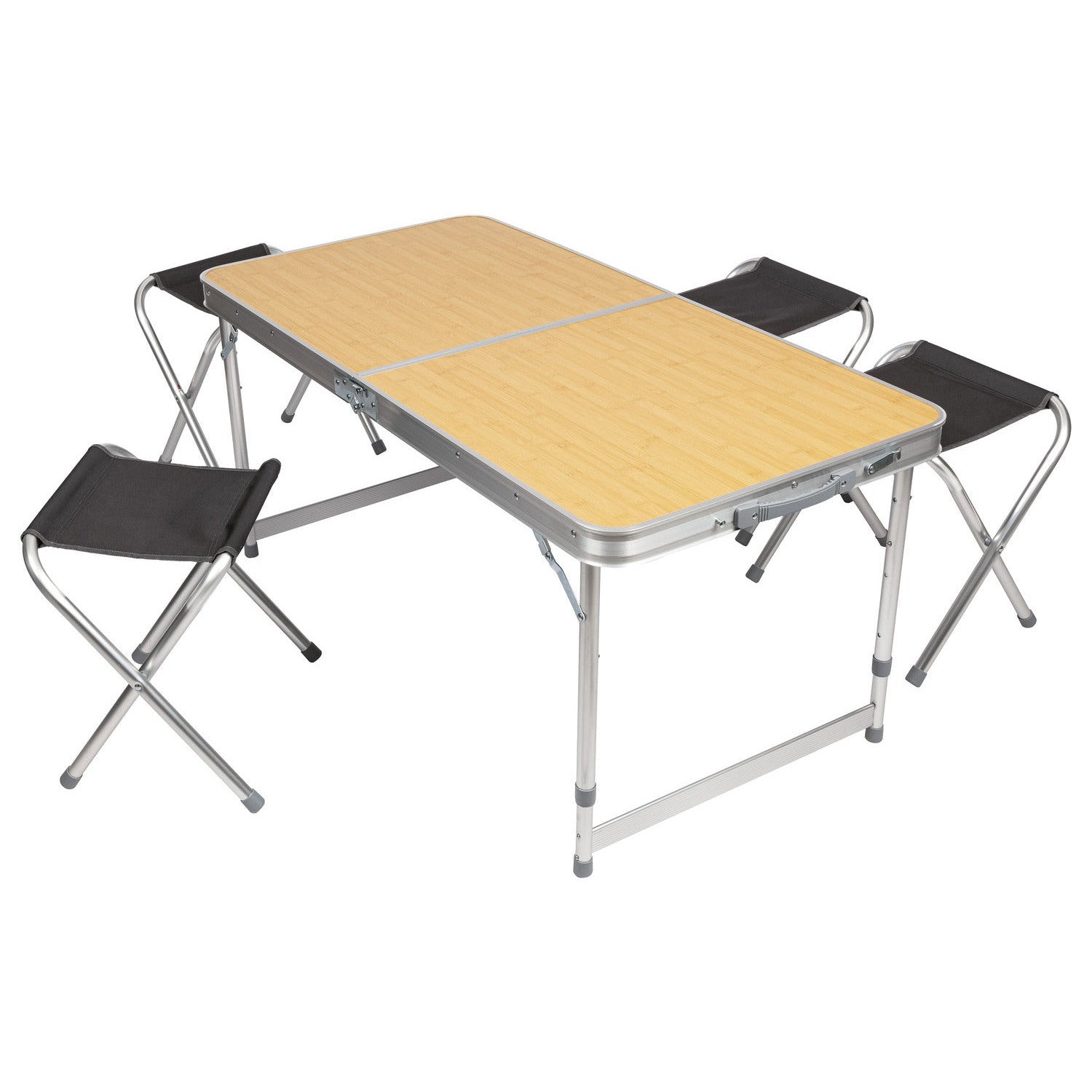 Rocktrail Portable Folding Camping Table and Stools Set with Carry Handle