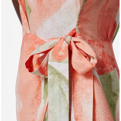 ESMARA Women's Linen Dress With Ample Cut And Short Sleeves