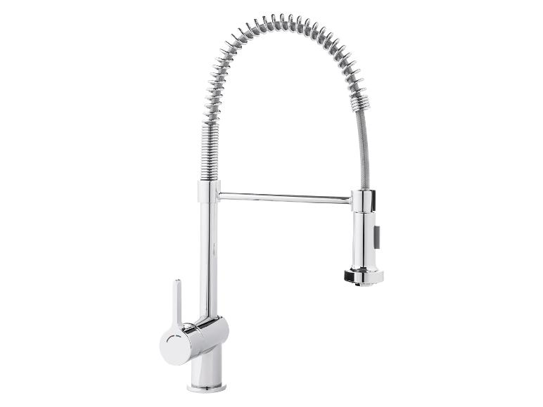 LIVARNO Home Chrome Kitchen Faucet Mixer with Retractable Spray Head