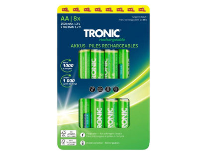 TRONIC 100398699 Rechargeable Batteries 8-Pack