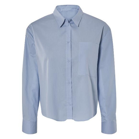 ESMARA Women's Cotton Shirt with Dropped Shoulders White