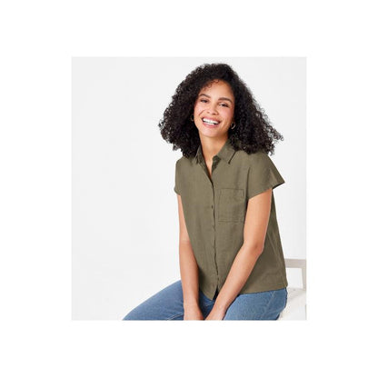 ESMARA Women's Linen Blouse Relaxed Fit