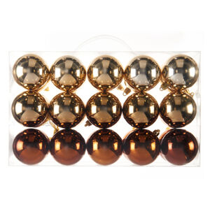 LIVARNO Home 30-Piece Christmas Ornament Balls Set - Brown, Copper, Gold