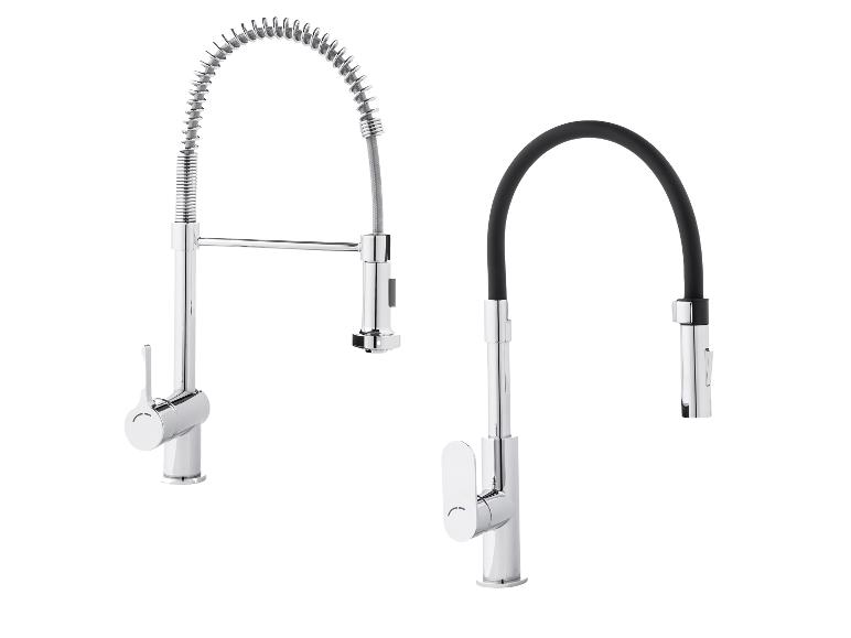 LIVARNO Home Chrome Kitchen Faucet Mixer with Retractable Spray Head