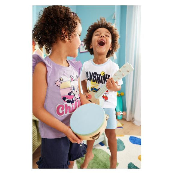 Disney Girls' Pajamas Set Short Sleeve Ruffle Pure Cotton
