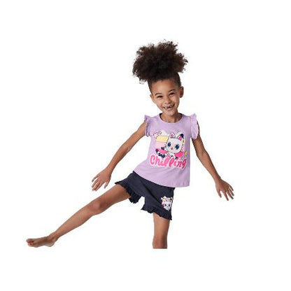 Disney Girls' Pajamas Set Short Sleeve Ruffle Pure Cotton