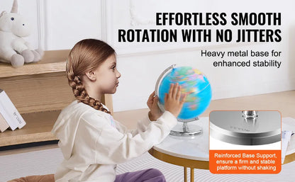 VEVOR 8-inch Educational Rotating World Globe with Stand & Time Zone Dial