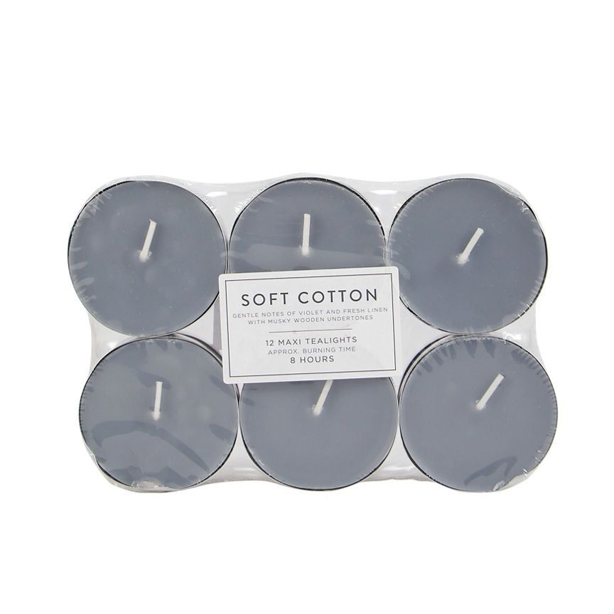 George Home Soft Cotton Maxi Tealights 12 Pack