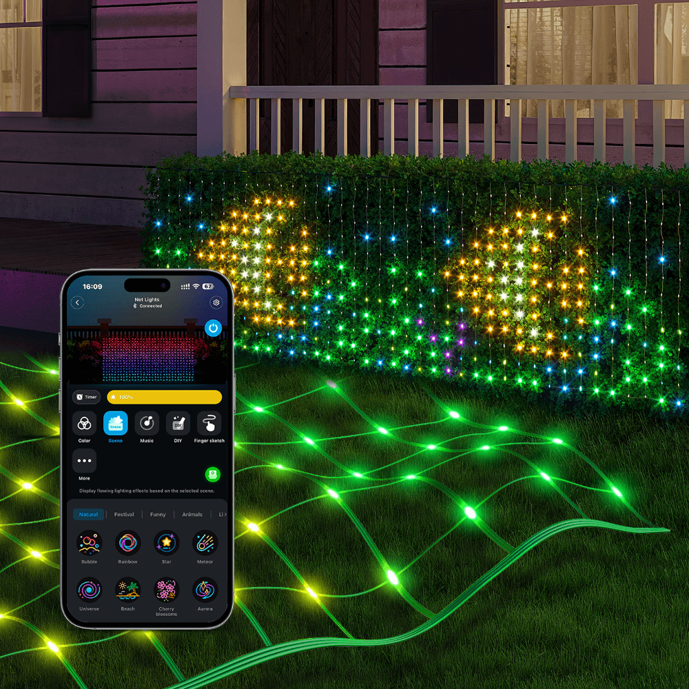 Govee RGBIC LED Net Lights for Bushes Outdoor Garden Decor Smart App Control