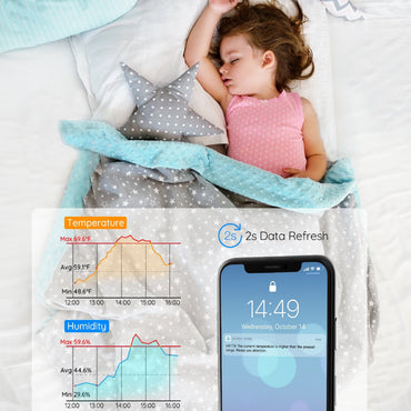 Govee Wi-Fi Temperature Humidity Sensor High Accuracy Smart Remote Monitor