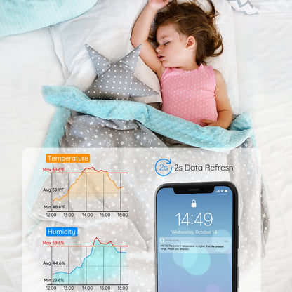 Govee Wi-Fi Temperature Humidity Sensor High Accuracy Smart Remote Monitor