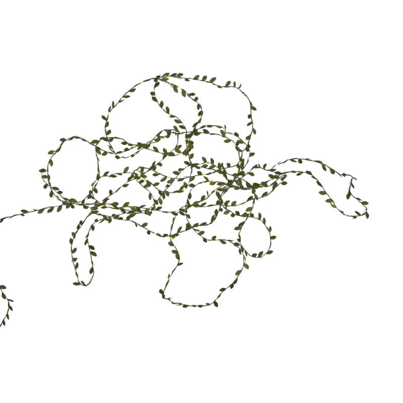 GIFI Artificial leaf string lights with 100 microLEDs, 12m length