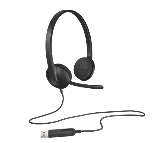 Logitech H340 USB PC Headset with Noise-Canceling Mic for Clear Digital Audio