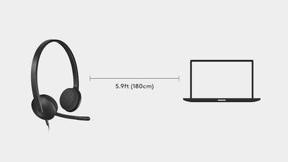 Logitech H340 USB PC Headset with Noise-Canceling Mic for Clear Digital Audio