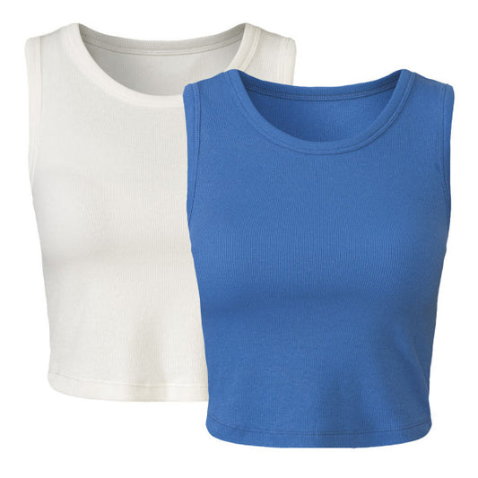 Esmara Crop Top Set – Multicolored Ribbed Tank (2 pcs)