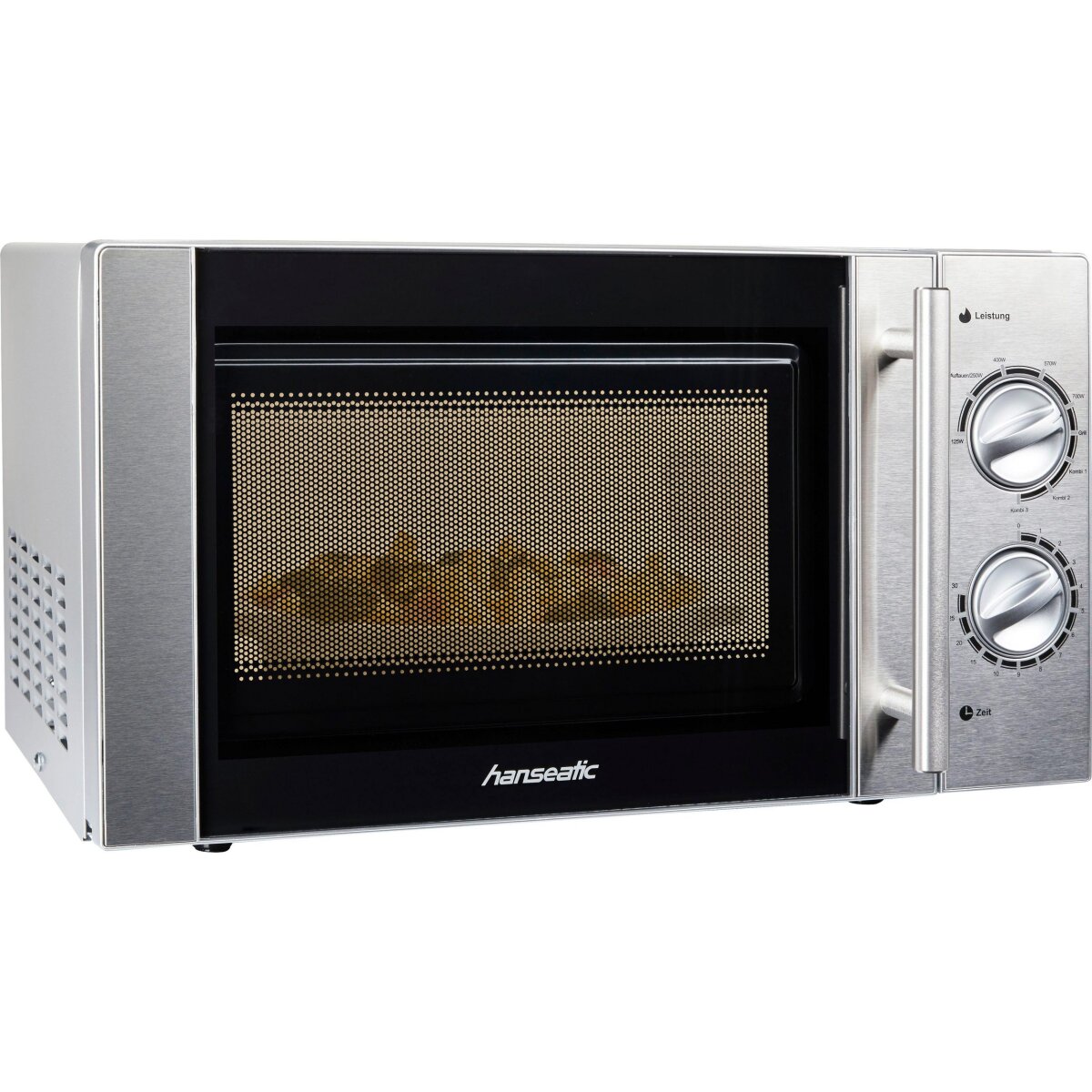Hanseatic 700W 20L Silver Microwave Oven with Grill Function, Near New