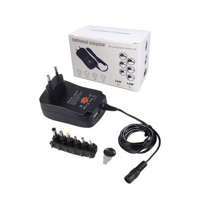 Hay-Power Universal AC to DC Adapter 30W Adjustable T-12 Black