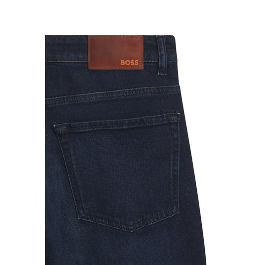 BOSS Maine Regular-Fit Dark Blue Comfort-Stretch Denim Jeans for Men