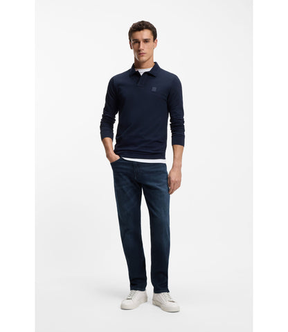 BOSS Maine Regular-Fit Dark Blue Comfort-Stretch Denim Jeans for Men