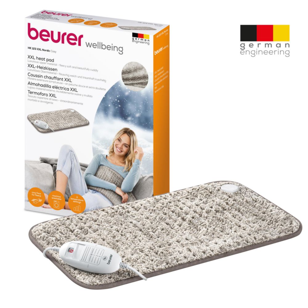 Beurer HK 123 XXL Super-Soft Fast-Heating Pad, 3 Settings, Auto Shut-Off