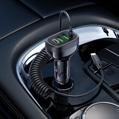 KUBOWAI 72W 4 Port USB C Car Charger for iPhone Samsung
