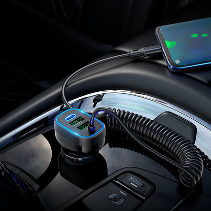 KUBOWAI 72W 4 Port USB C Car Charger for iPhone Samsung