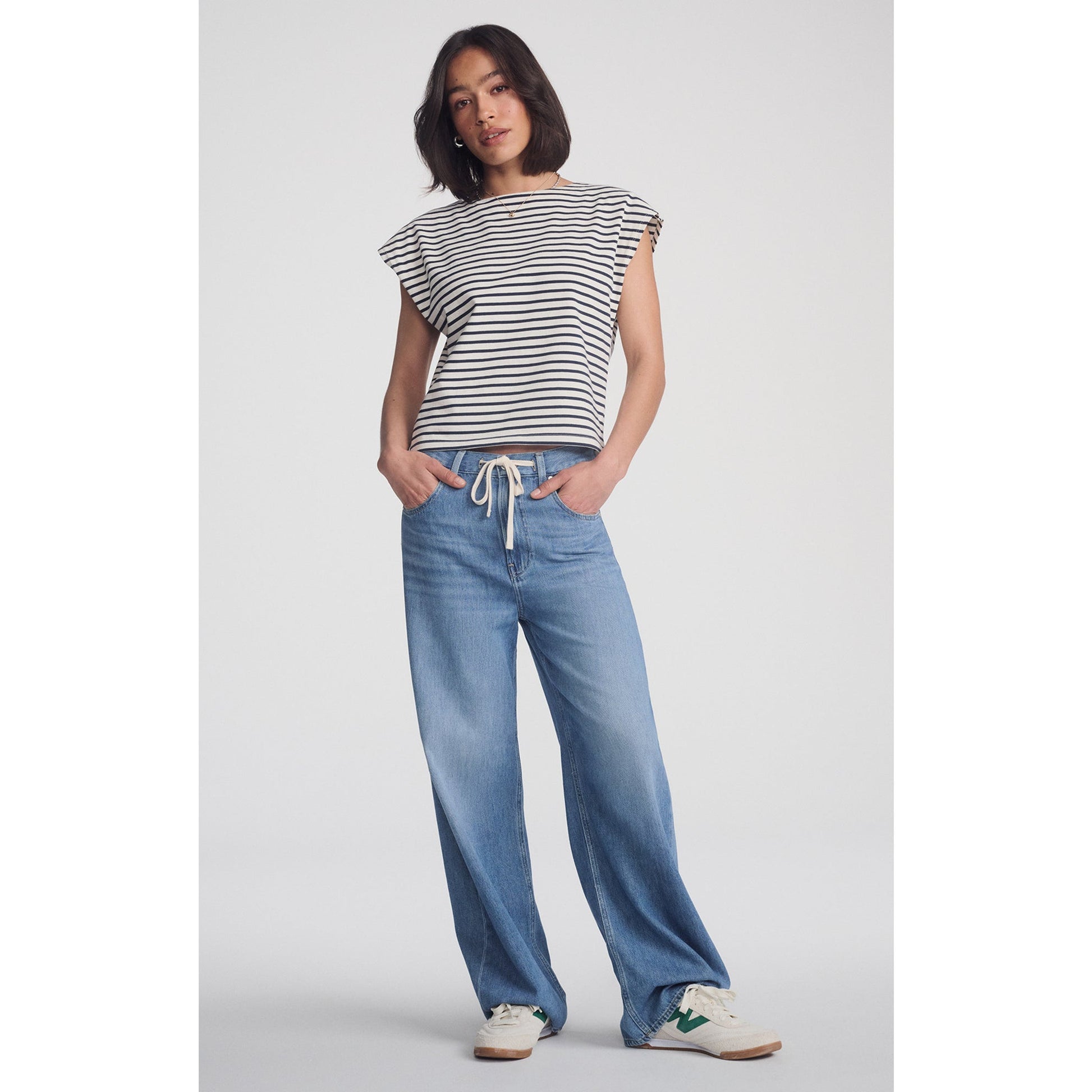 Mavi Nella Wide-Leg Light Blue Denim Jeans with High Rise