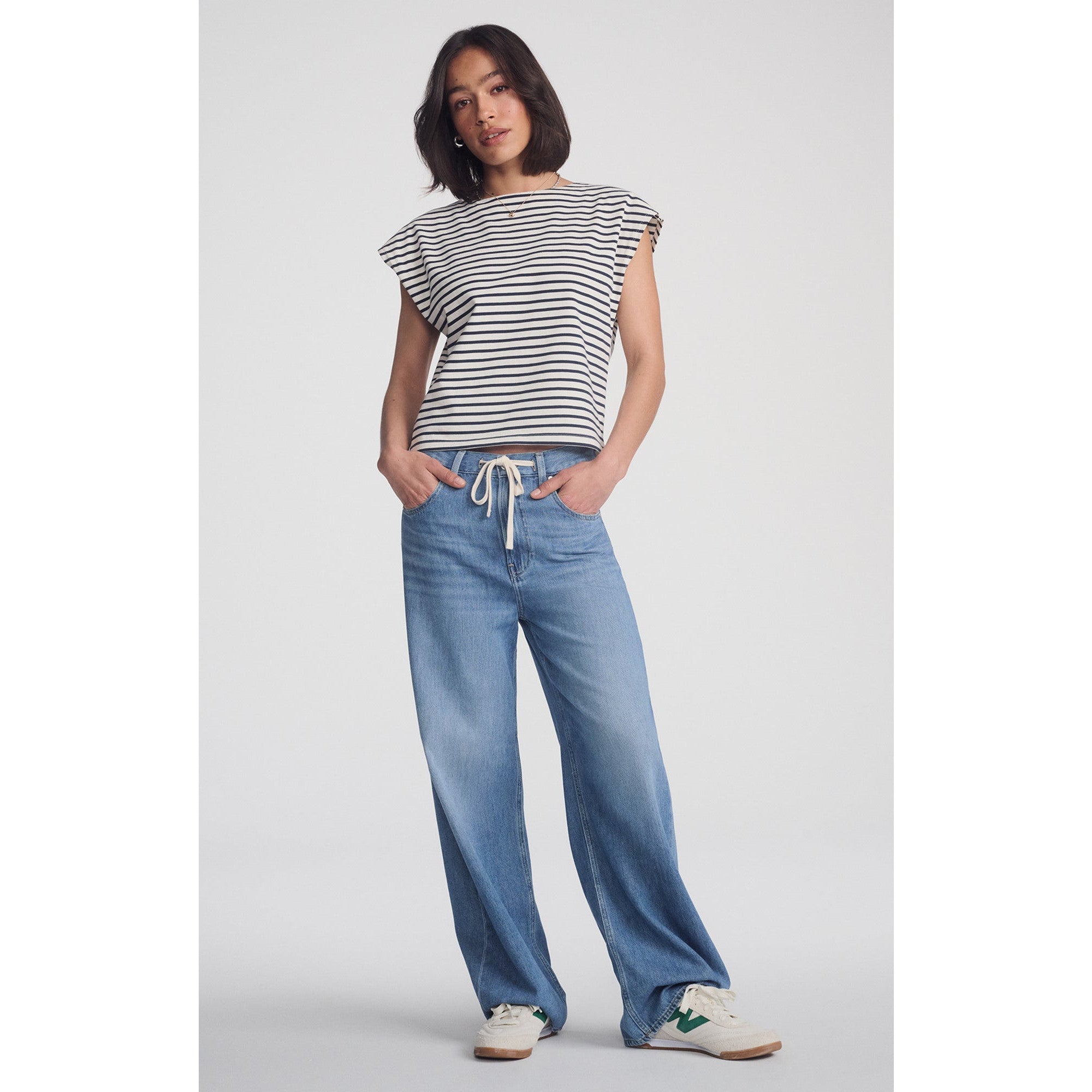 Mavi Nella Wide-Leg Light Blue Denim Jeans with High Rise