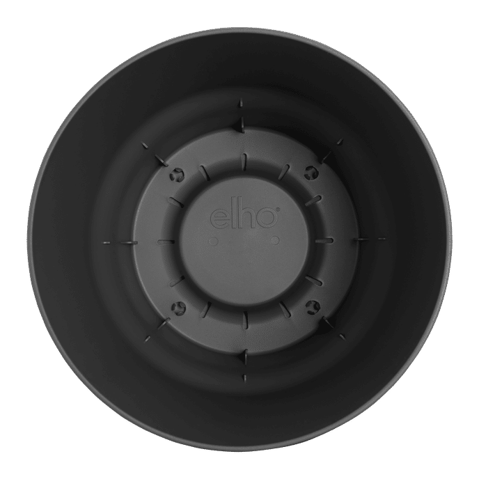 Elho Greenville Round 16cm Living Black Self-Watering Recycled Plastic Flower Pot