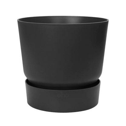 Elho Greenville Round 16cm Living Black Self-Watering Recycled Plastic Flower Pot