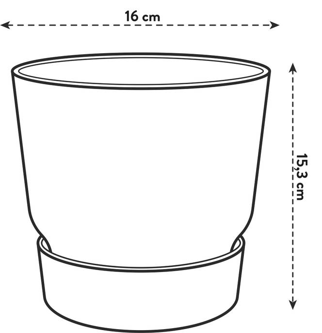 Elho Greenville Round 16cm Living Black Self-Watering Recycled Plastic Flower Pot