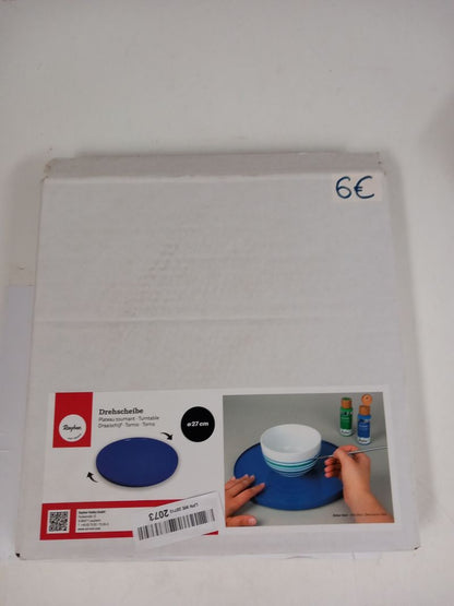 Versatile Blue Plastic Modeling Turntable for Pottery, Ceramics, and Painting Projects