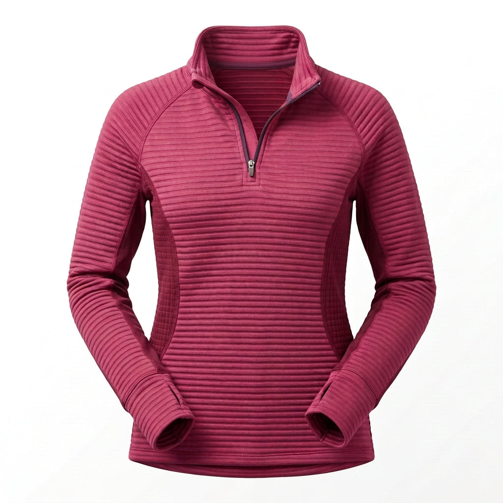 Crivit Women's Long Sleeve Half-Zip Hiking Top S-M Red