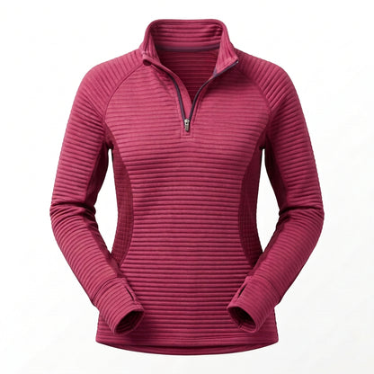 Crivit Women's Long Sleeve Half-Zip Hiking Top S-M Red