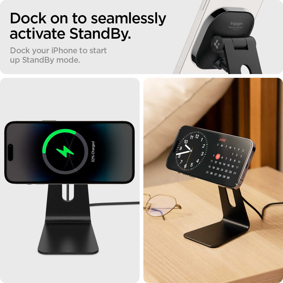 OneTap Pro S310W Wireless Magnetic Charging Stand Black