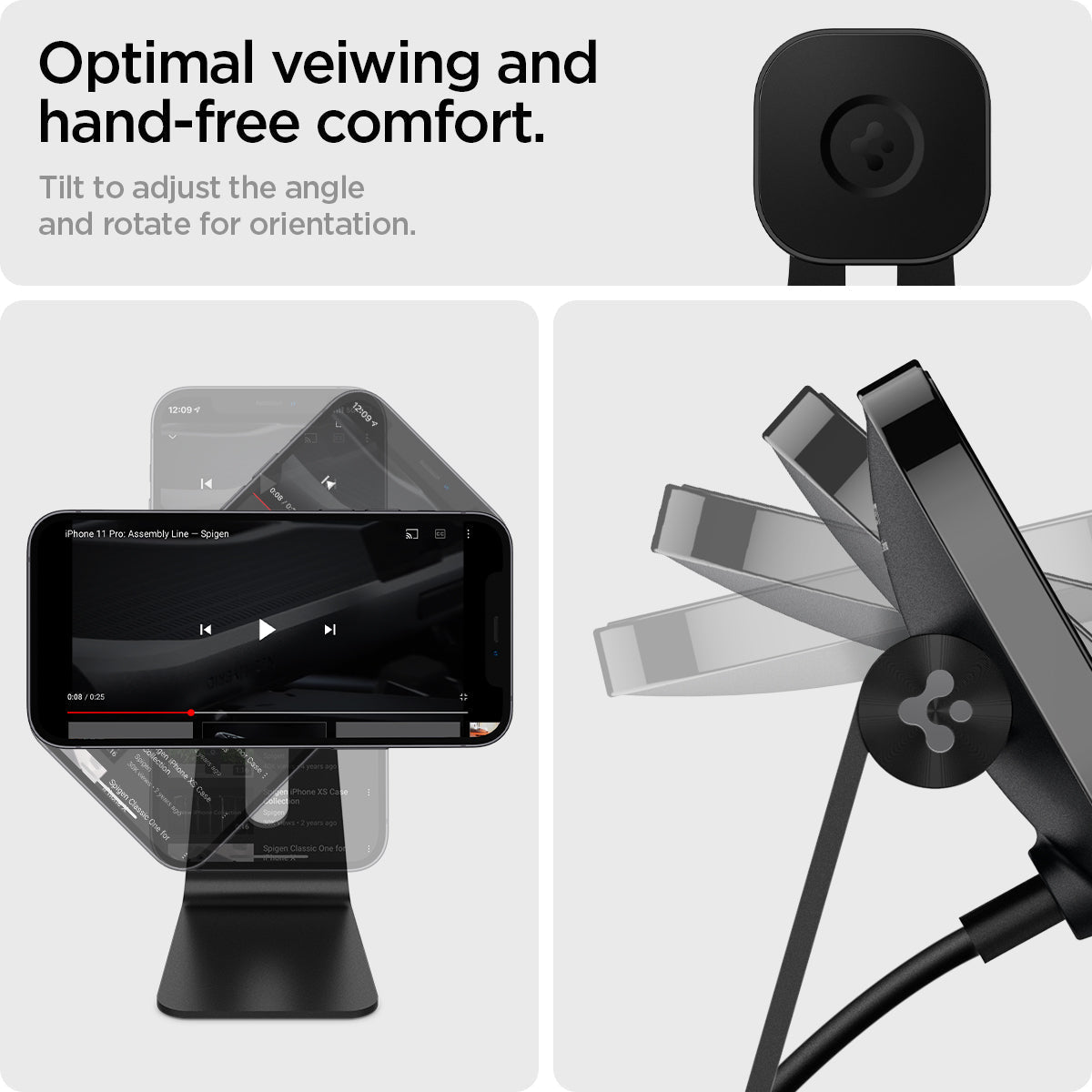 OneTap Pro S310W Wireless Magnetic Charging Stand Black