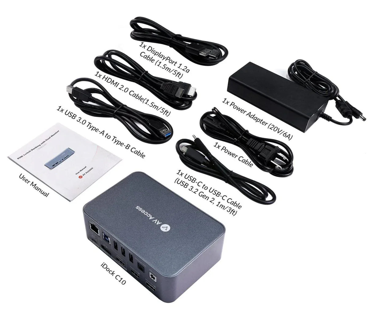 AV Access iDock C10: USB-C KVM Docking Station, Dual 4K Displays - Gomix Brands Outlet