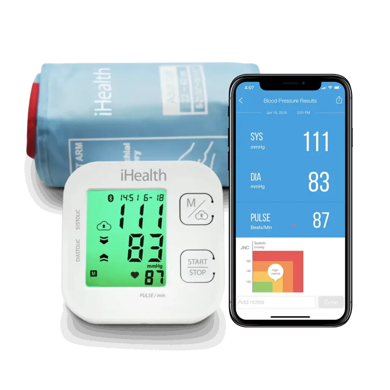 iHealth Track Smart Upper Arm Blood Pressure Monitor, Easy Color Display