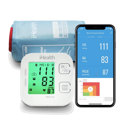 iHealth Track Smart Upper Arm Blood Pressure Monitor, Easy Color Display