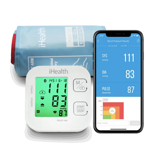 iHealth Track Smart Upper Arm Blood Pressure Monitor, Easy Color Display