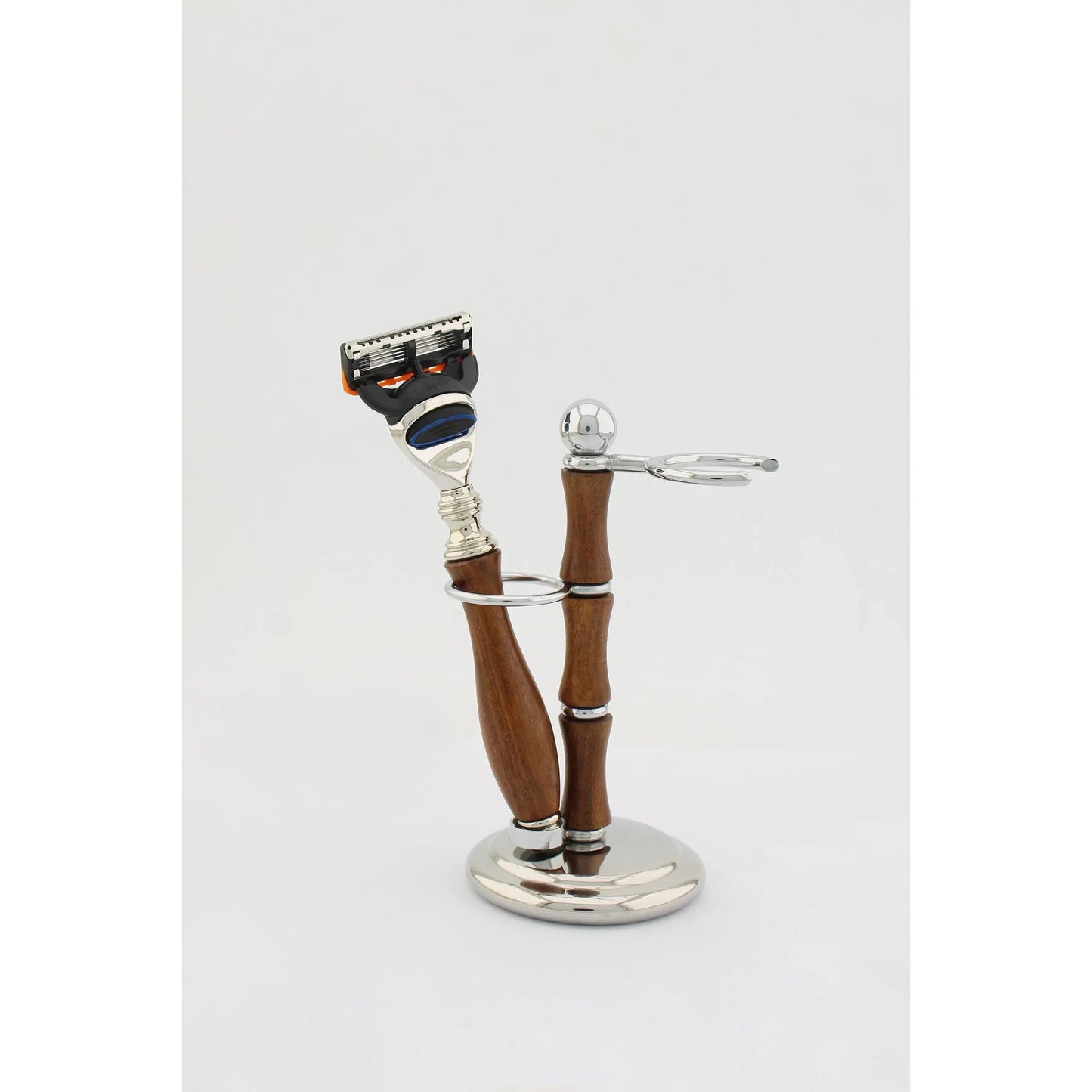 Premium Wooden Shaving Stand with Stainless Steel Base - Gomix Brands Outlet