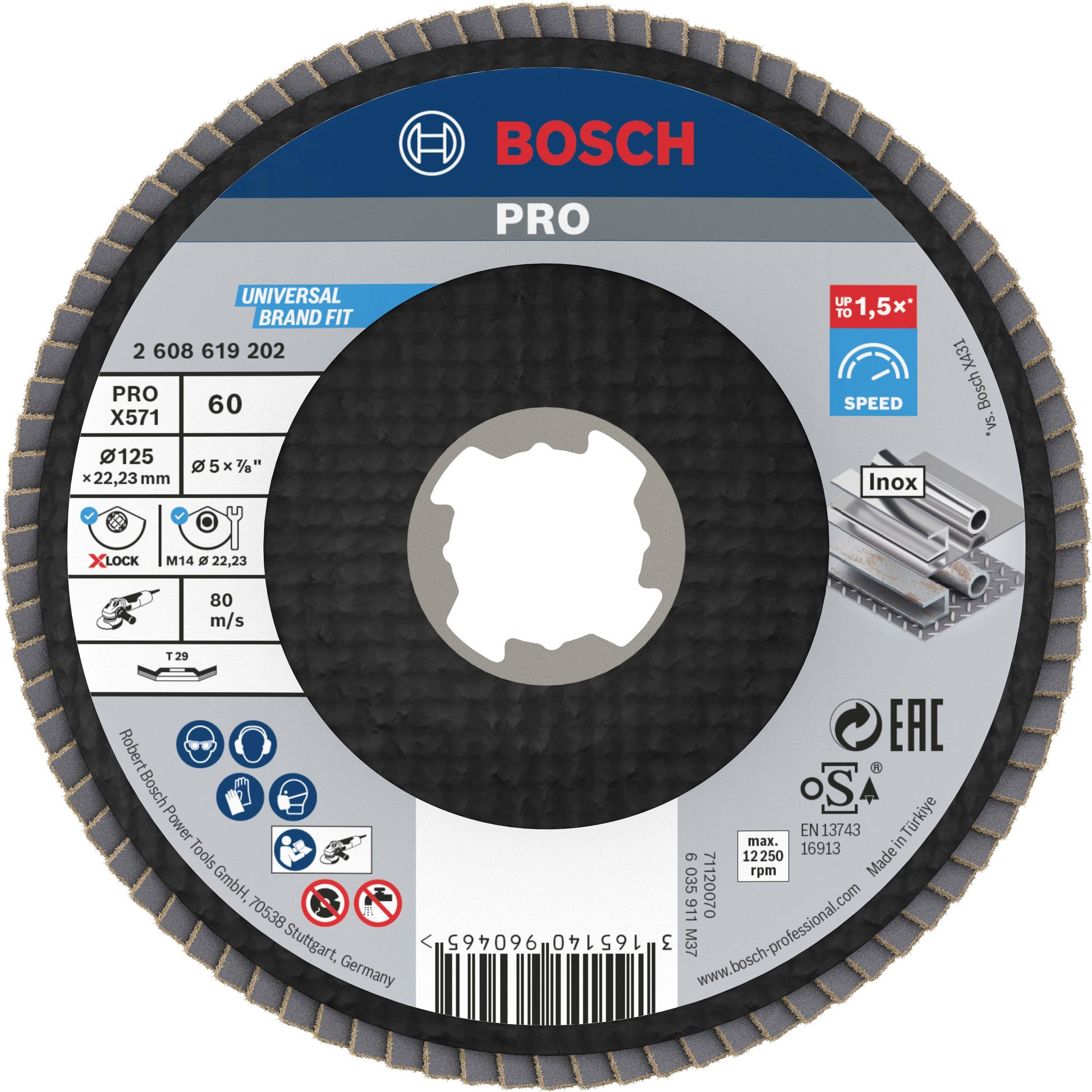 Bosch Professional X-LOCK X571 Best for Metal 125mm Flap Disc