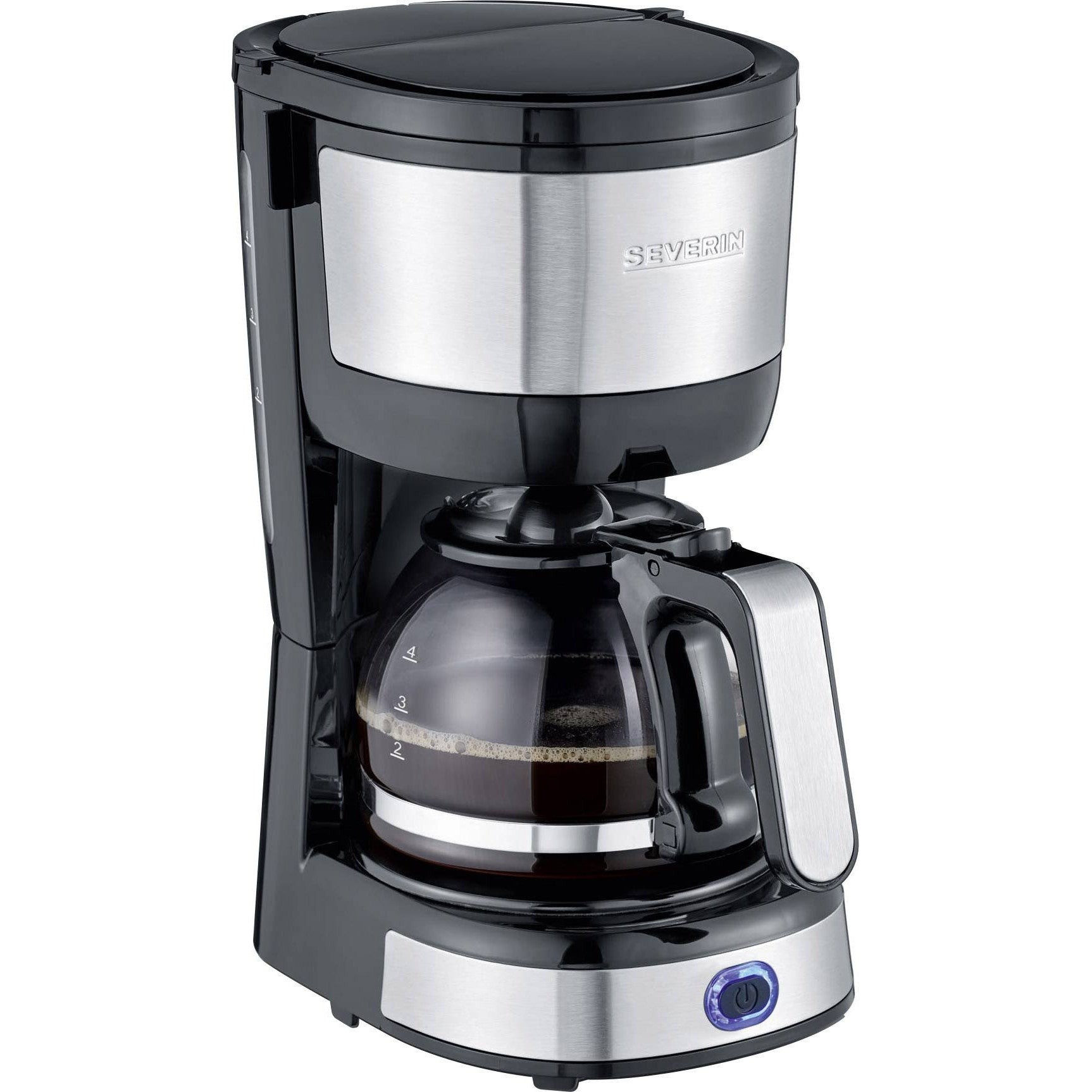 Severin KA 4808 Compact Drip Coffee Maker, Black, 4-Cup Capacity