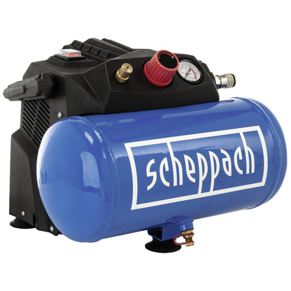 Scheppach HC06 Portable Oil-Free Air Compressor 6L 8 Bar Blue - Gomix Brands Outlet