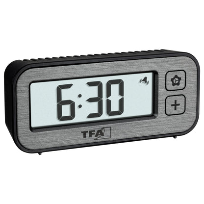 TFA Dostmann SWITCH Grey Digital Quartz Alarm Clock with Temperature & Humidity - Gomix Brands Outlet