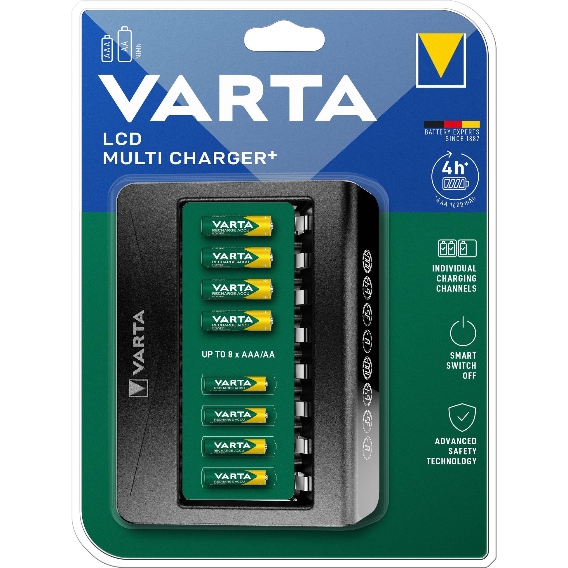 Varta LCD Multi Charger+ 8-Slot NiMH AAA AA Battery Charger