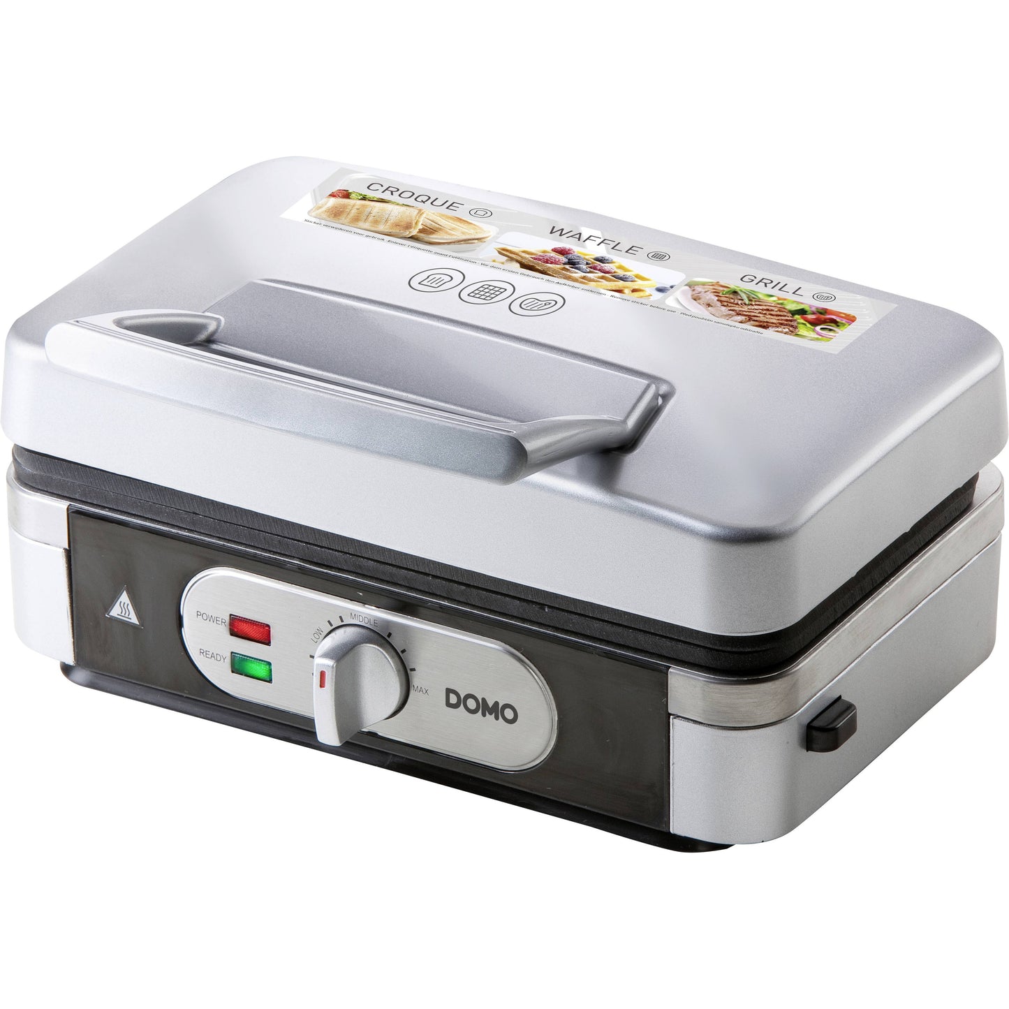 Domo DO9136C 3-in-1 Sandwich Waffle Grill Toaster, Removable Non-Stick Plates
