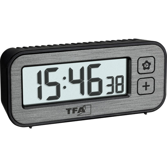 TFA Dostmann SWITCH Grey Digital Quartz Alarm Clock with Temperature & Humidity - Gomix Brands Outlet