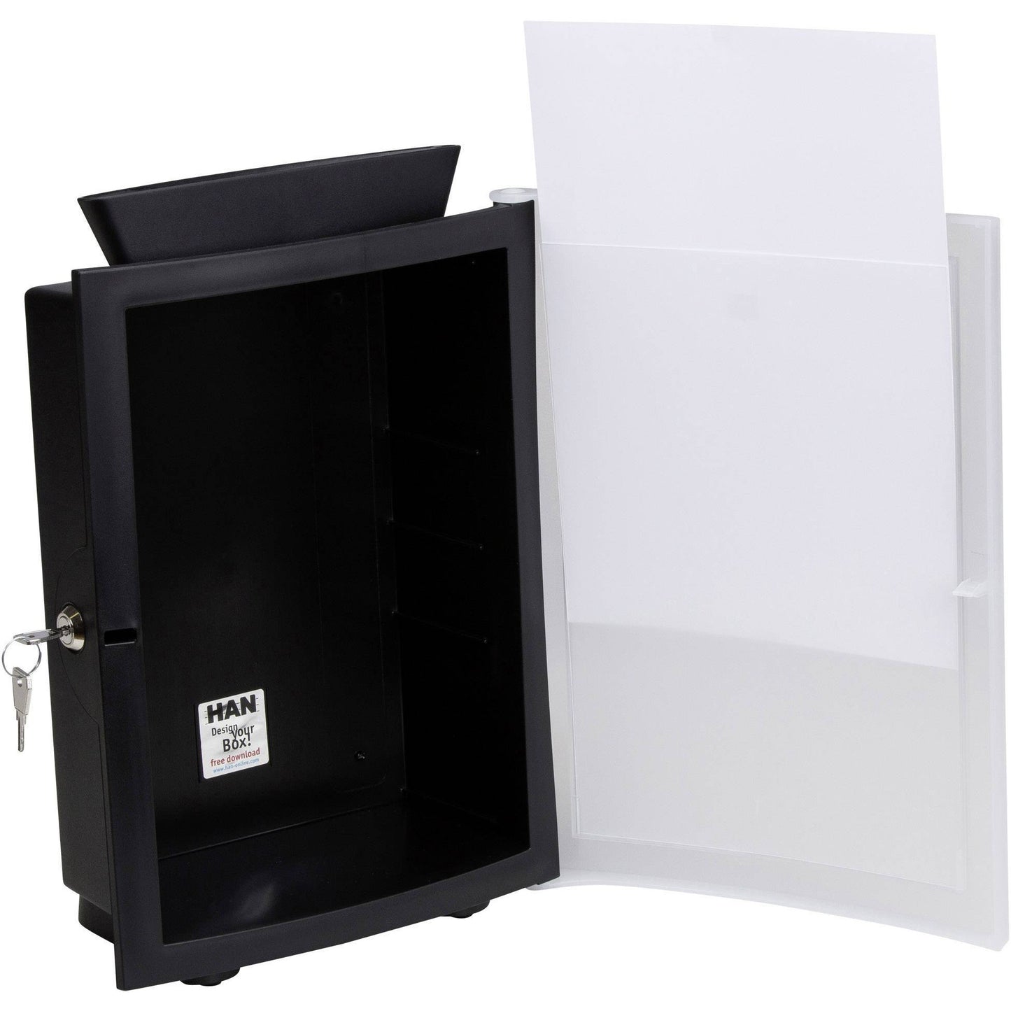 HAN Multifunction Ballot Box IMAGE'IN Black, Wall-Mountable, Lockable, A4 Slot